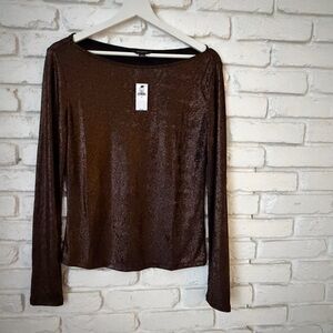 Banana Republic Factory Shimmering Brown Long Sleeve Top